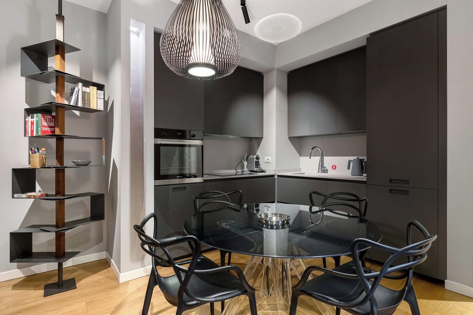 Apartment, 1 Queen Bed with Sofa bed, Balcony | Private kitchen | Fridge, oven, stovetop, espresso maker