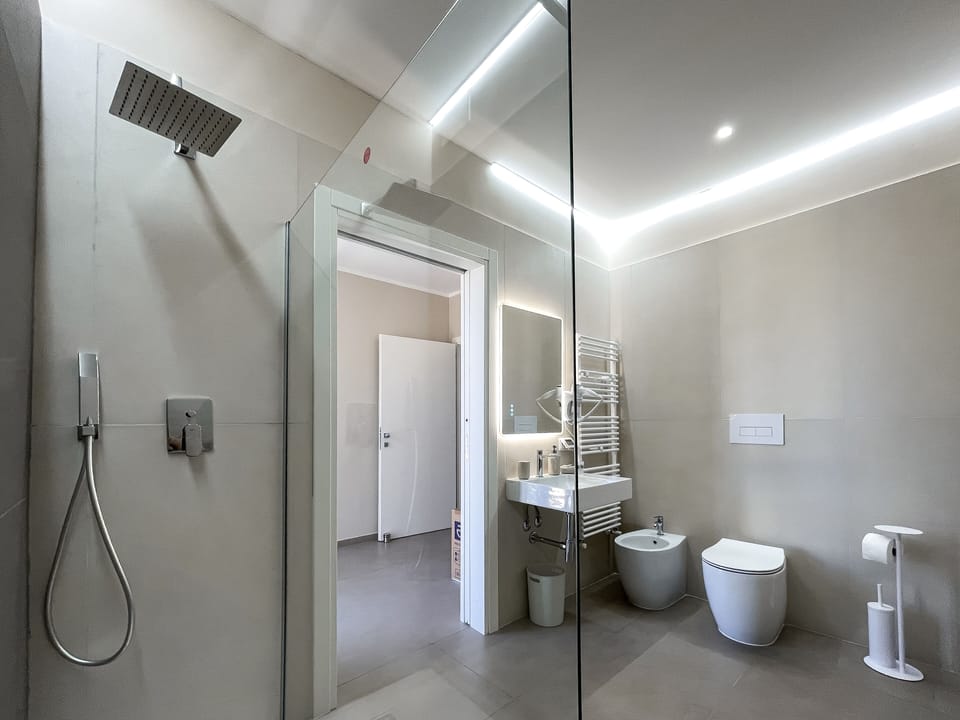 Deluxe Double Room, City View | Bathroom | Shower, hair dryer, bidet, towels