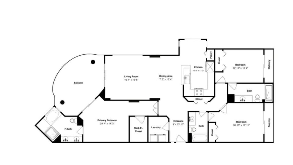 Condo, Multiple Beds (Beach Colony East 12D) | Floor plan