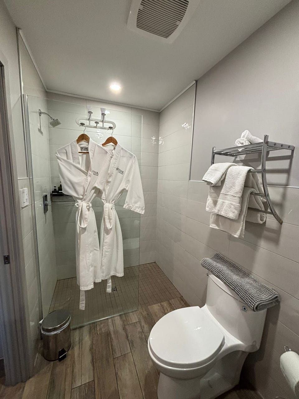 Free toiletries, hair dryer, bathrobes, towels
