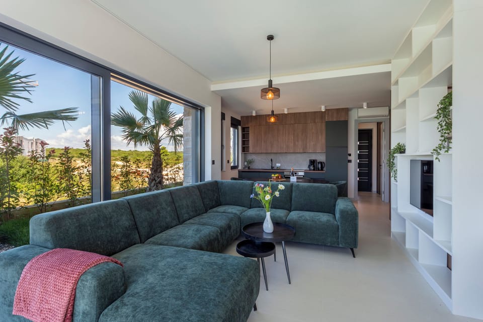 Family Villa, 3 Bedrooms, Balcony (Palm Villa Petra with Pool) | Living area | Flat-screen TV