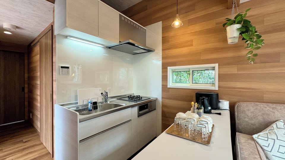(Kohaku)Basic / Open-air bath / Private dog run / Barbecue grill / Non-smoking | Private kitchen | Full-size fridge, microwave, stovetop, rice cooker
