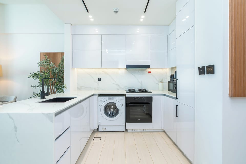 Premium Apartment, Balcony, City View | Private kitchen | Full-size fridge, microwave, oven, stovetop