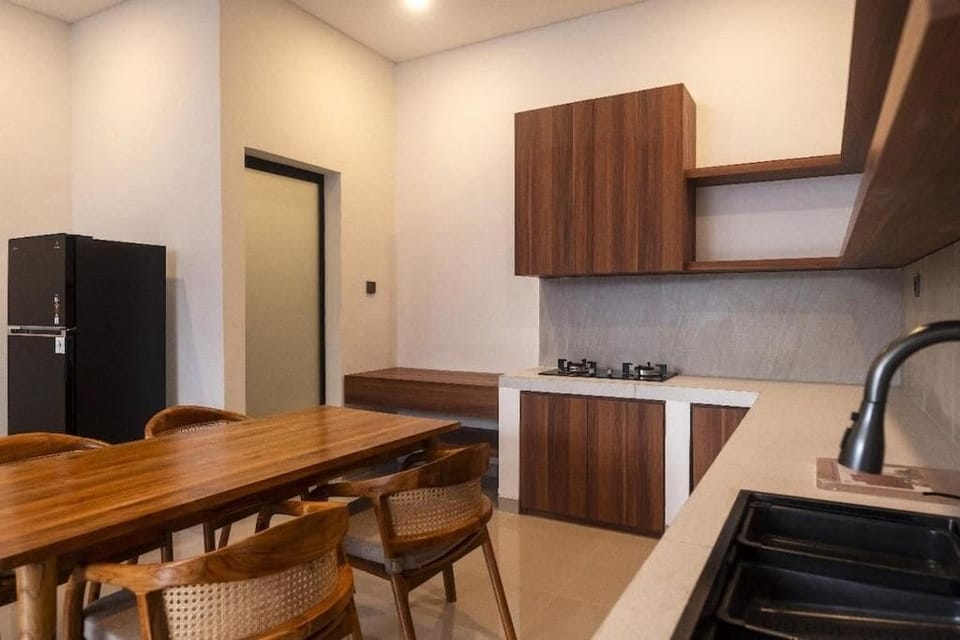 Family Villa, Patio, Pool View | Private kitchen