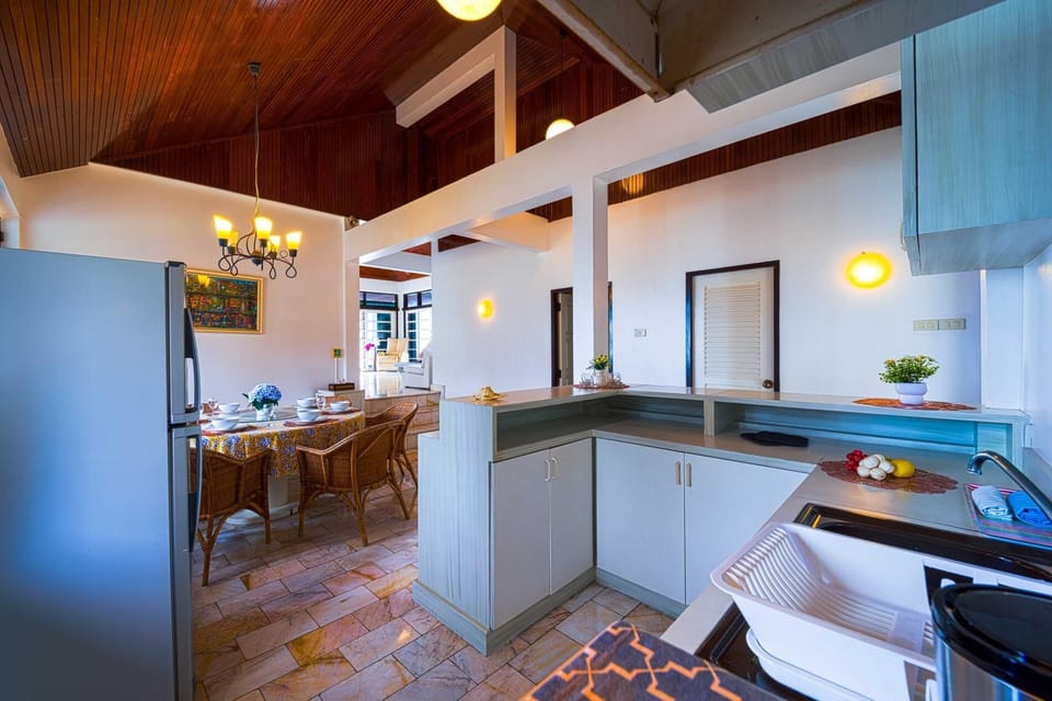 Villa, Ocean View | Private kitchen | Full-size fridge, electric kettle, cookware/dishes/utensils