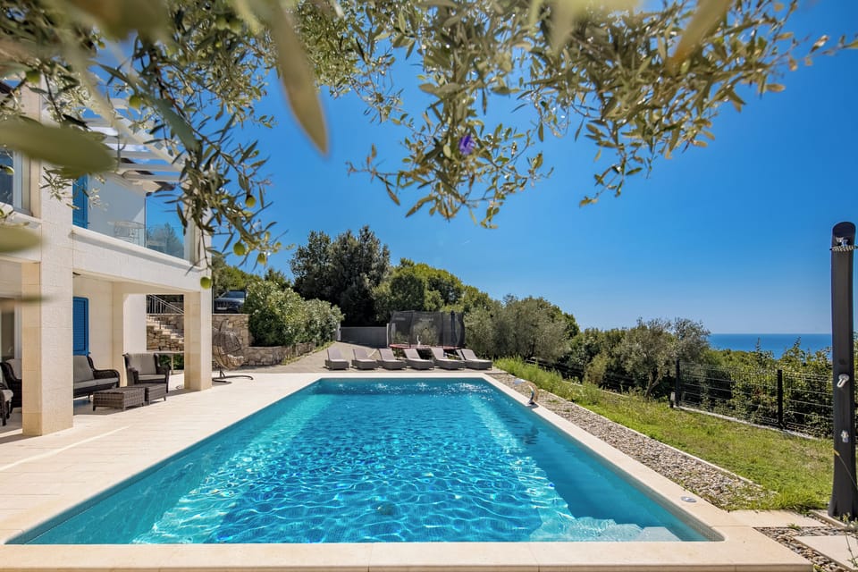 Family Villa, 4 Bedrooms, Microwave, Mountainside (Villa Luka with Private Pool & Sea) | Pool | Seasonal outdoor pool