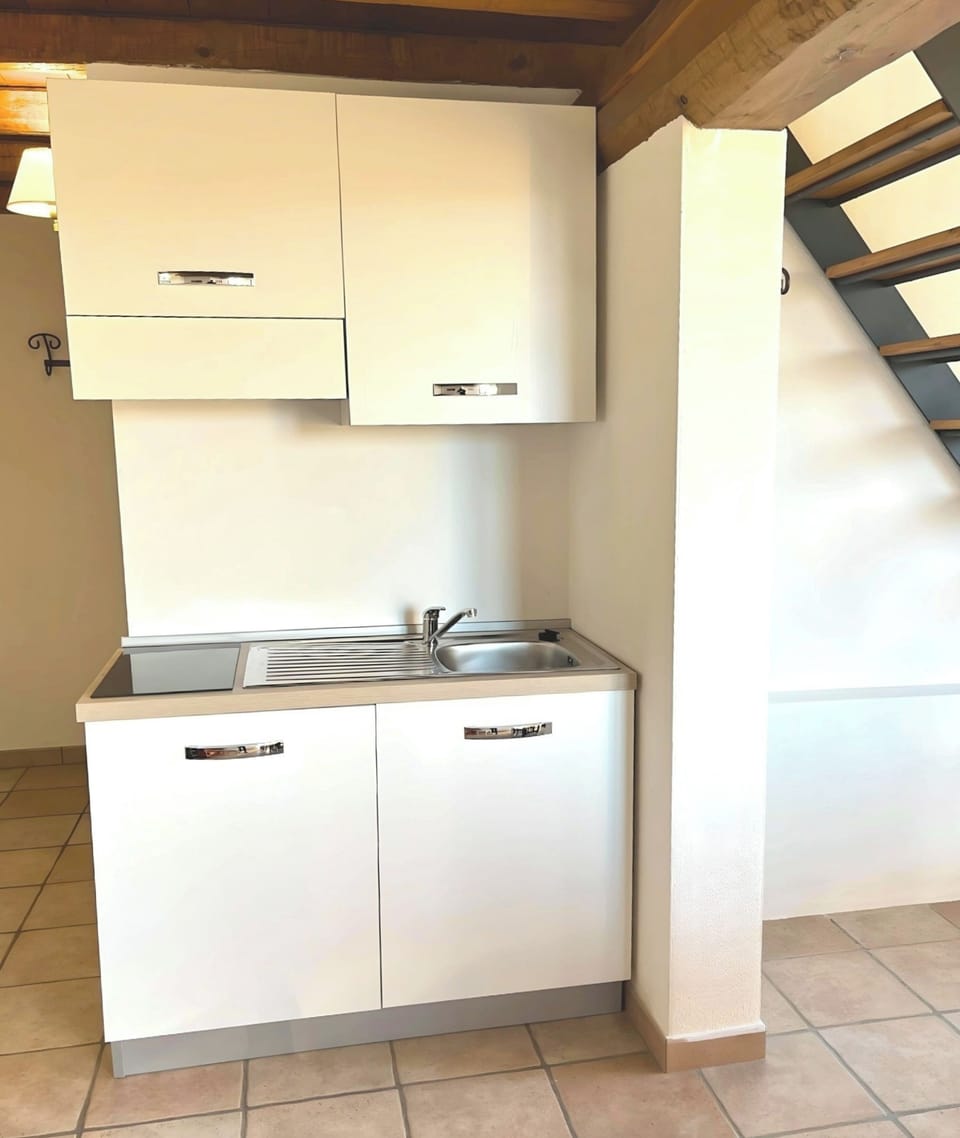 Family Apartment, Garden View | Private kitchen | Highchair