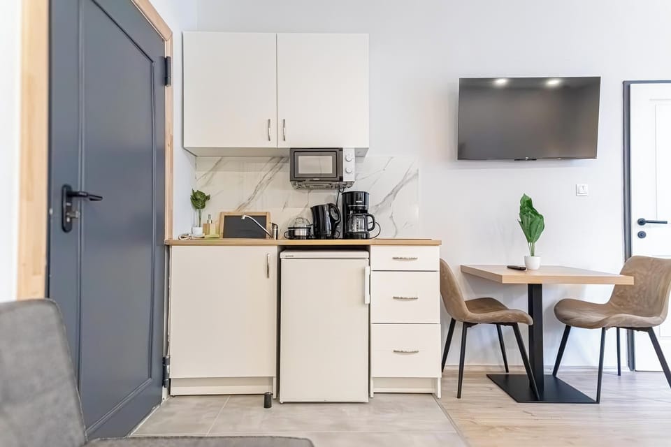 Basic Apartment | Private kitchenette | Mini-fridge, microwave, oven, stovetop