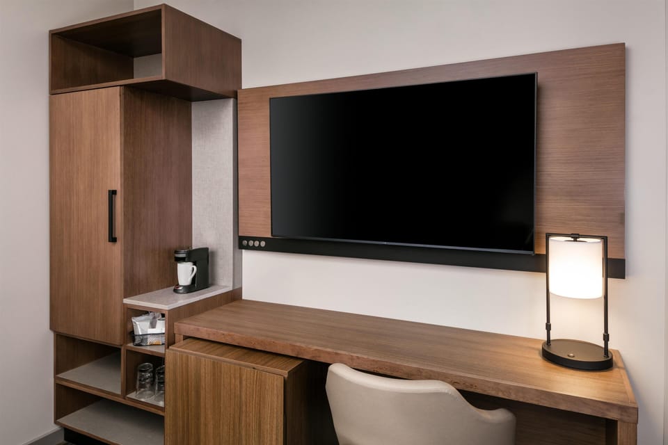 Desk, blackout drapes, iron/ironing board, WiFi (free)