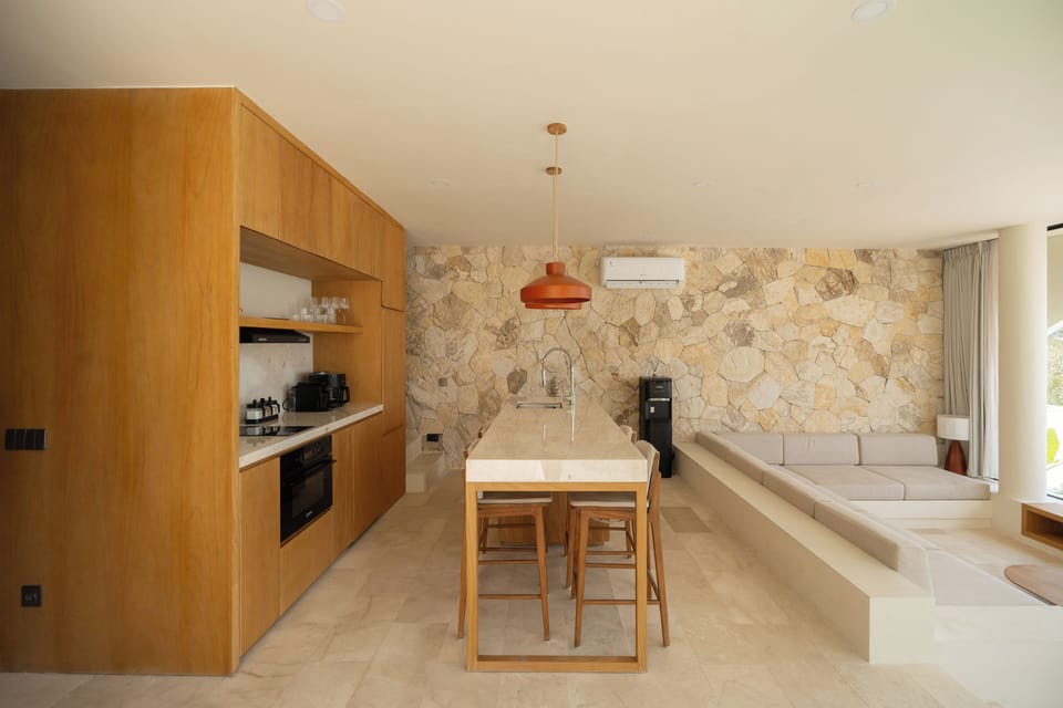 Deluxe Villa, 3 Bedrooms, Balcony, Pool View | Living area | 32-inch Smart TV with digital channels