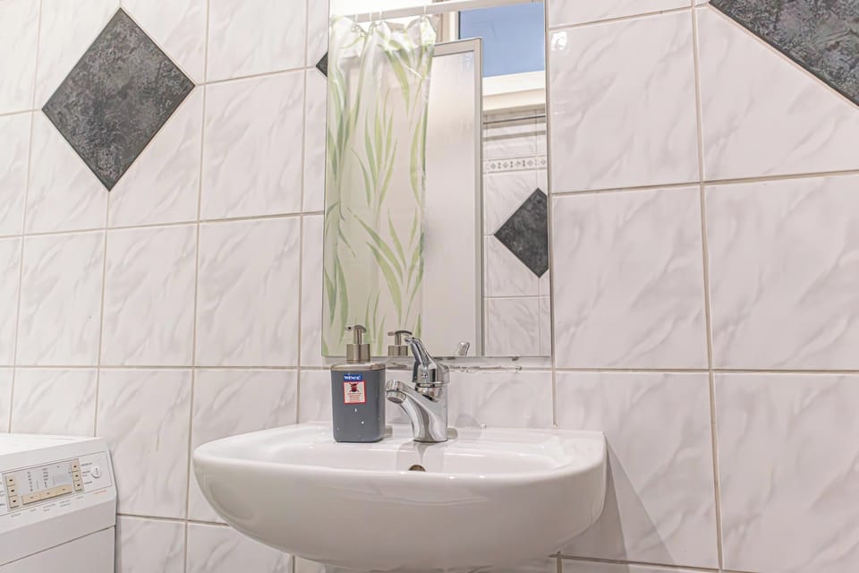 Basic Apartment | Bathroom | Combined shower/tub, free toiletries, hair dryer, towels