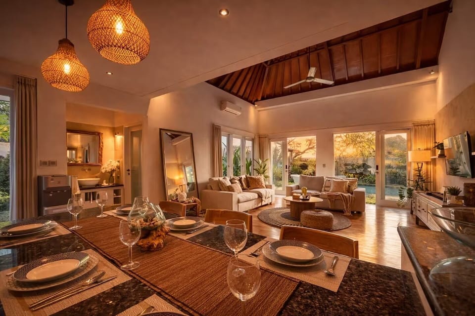 Luxury Villa, Pool View | Living area | 50-inch flat-screen TV with digital channels, TV