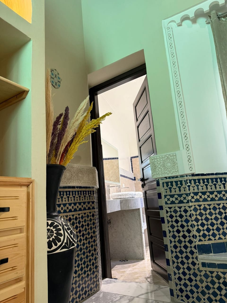 Designer toiletries, hair dryer (on request), slippers