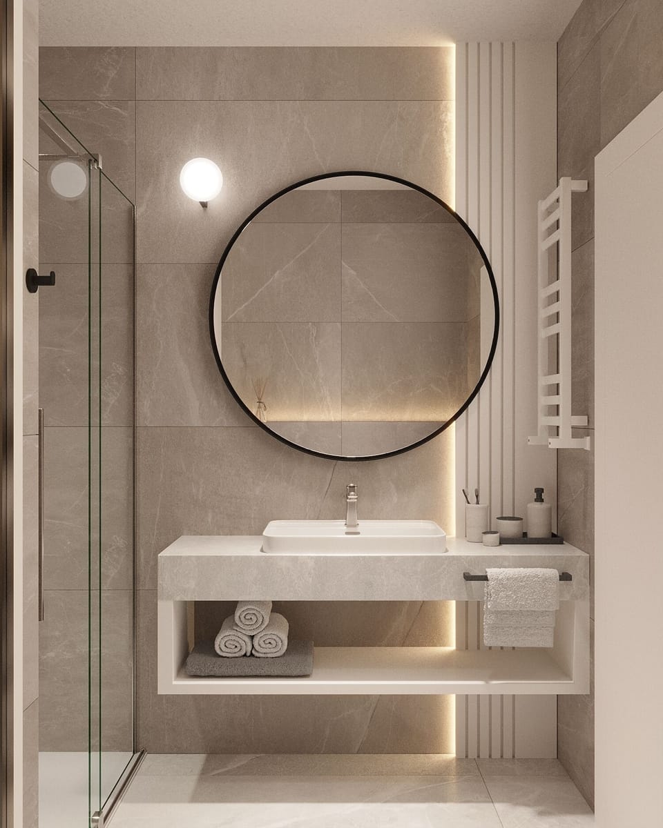 Shower, hair dryer, slippers, towels