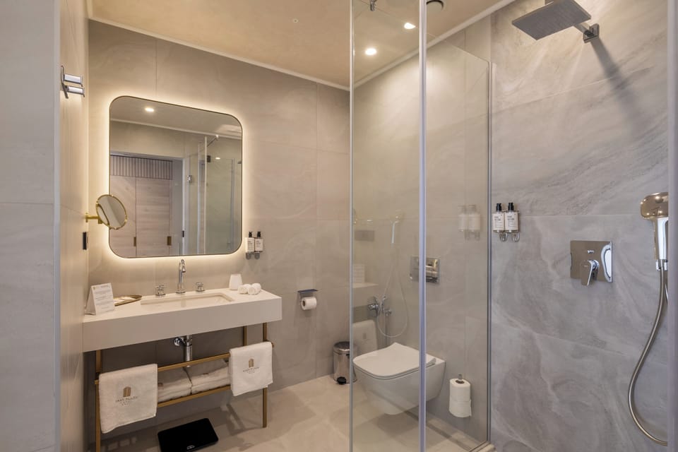 Free toiletries, hair dryer, bathrobes, slippers