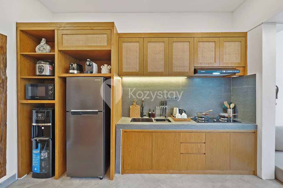 Villa, 3 Bedrooms, Balcony, Pool View | Private kitchen | Full-size fridge, microwave, stovetop, toaster