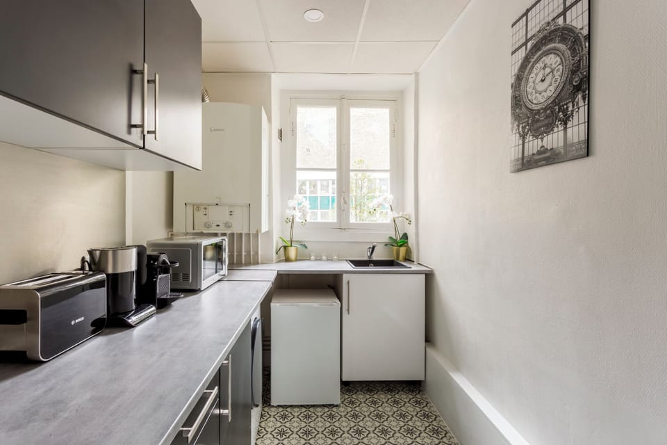 Apartment, City View | Private kitchen | Fridge, microwave, stovetop, electric kettle
