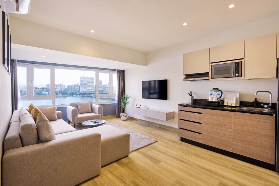 Luxury Studio, Kitchen, River View | Private kitchen | Mini-fridge, microwave, coffee/tea maker, electric kettle
