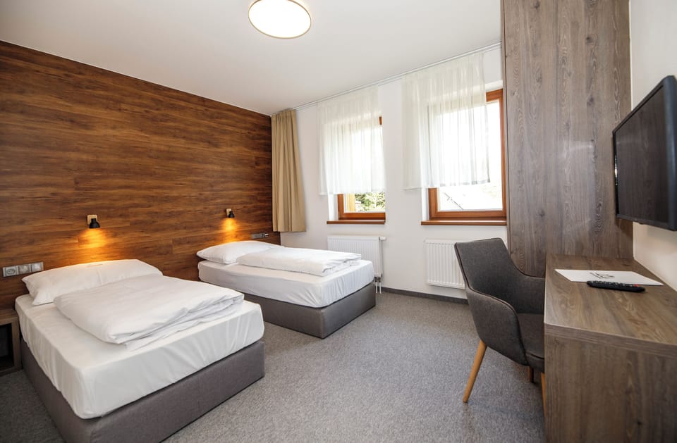 Classic Quadruple Room, Mountain View | Desk, soundproofing, cribs (surcharge), bed sheets