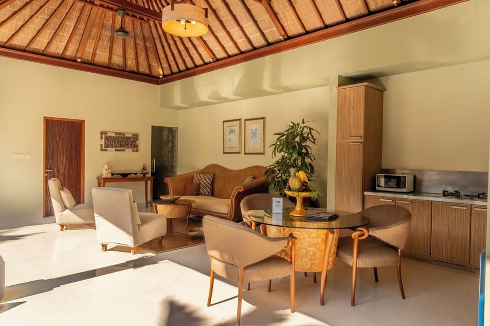 Comfort Villa, Pool View | Living area | 40-inch flat-screen TV with cable channels