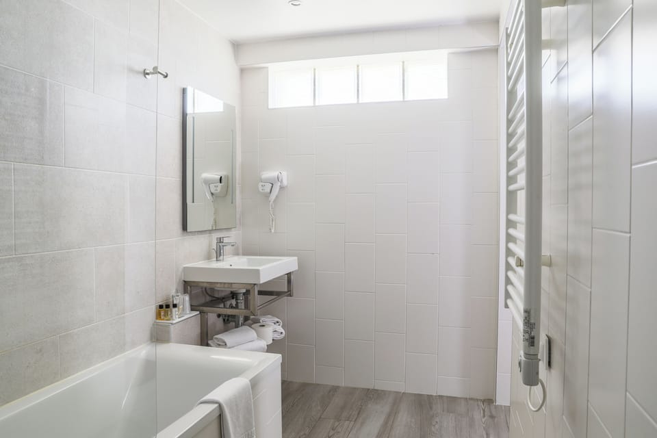 Free toiletries, hair dryer, towels