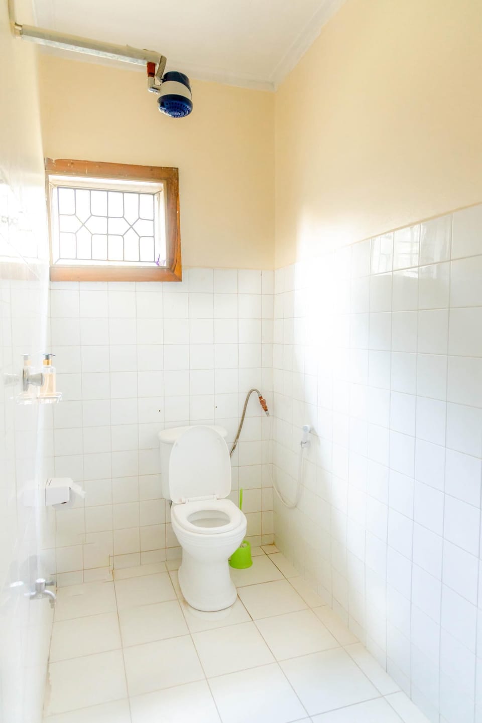 Slippers, towels, soap, toilet paper
