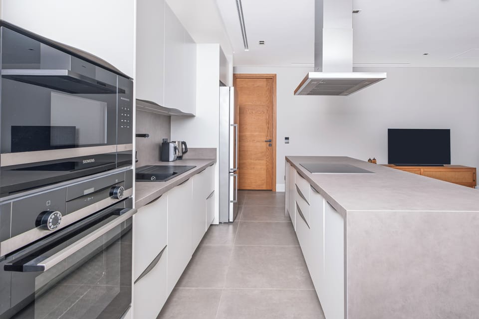 Full-size fridge, microwave, oven, stovetop