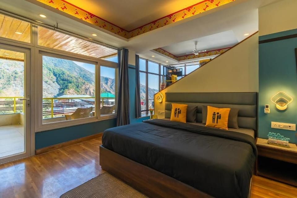 Standard Quadruple Room with Balcony and Mountain View | View from room