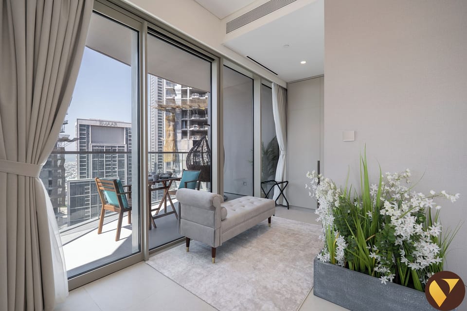 Luxury Apartment, 2 Bedrooms, Balcony, City View | Living area | 65-inch Smart TV with cable channels