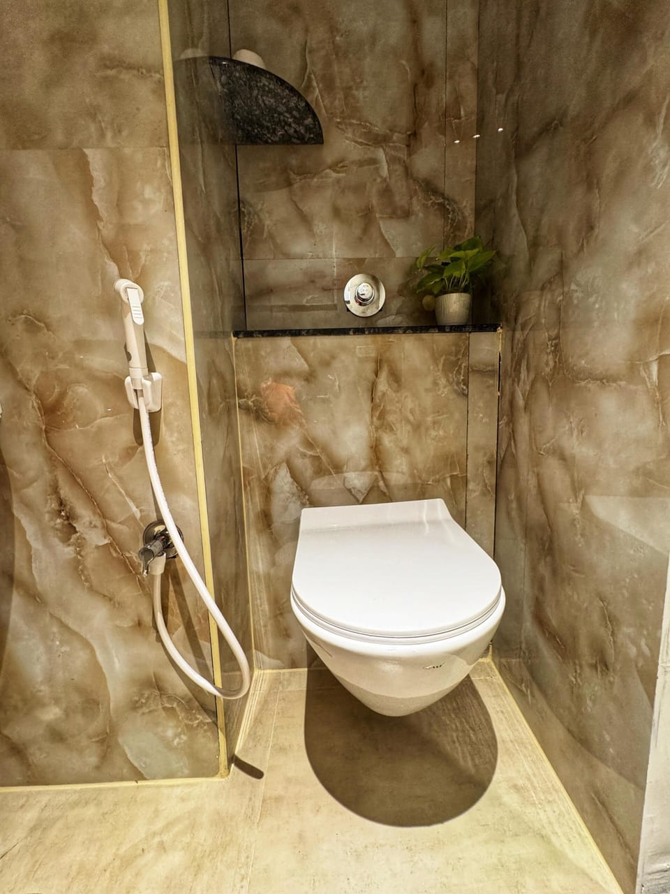 Shower, towels, soap, shampoo