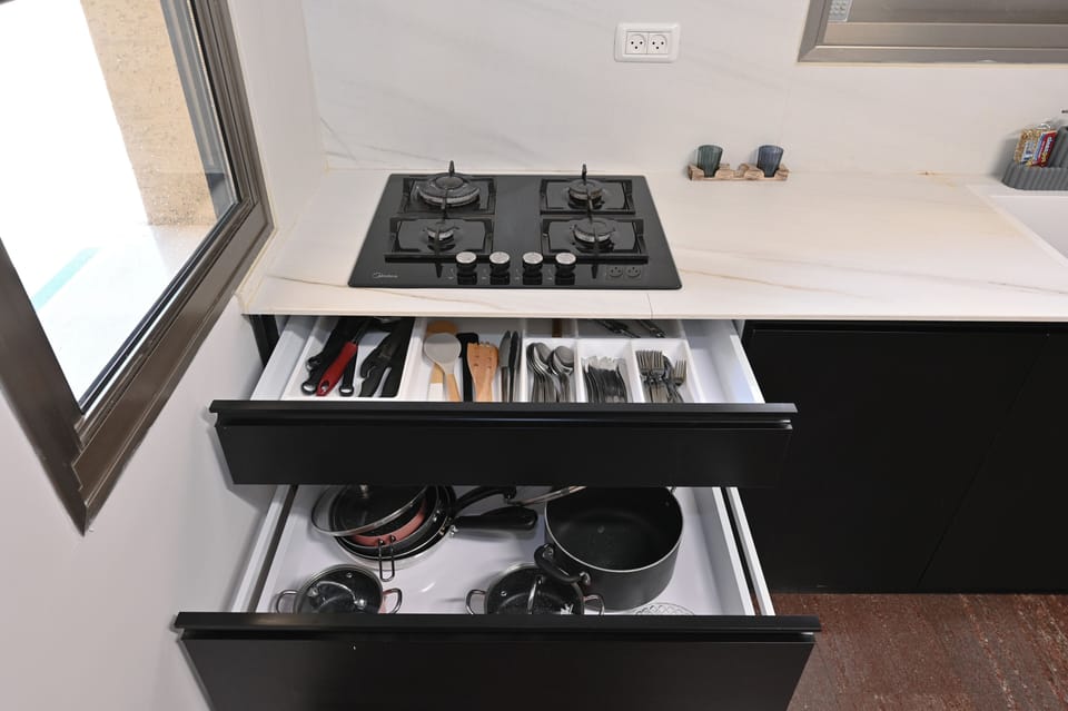 Shared fridge, microwave, highchair