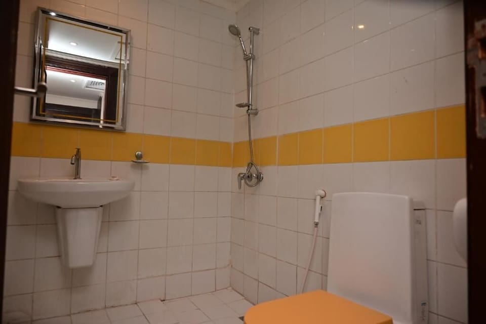 Shower, bidet, towels, soap