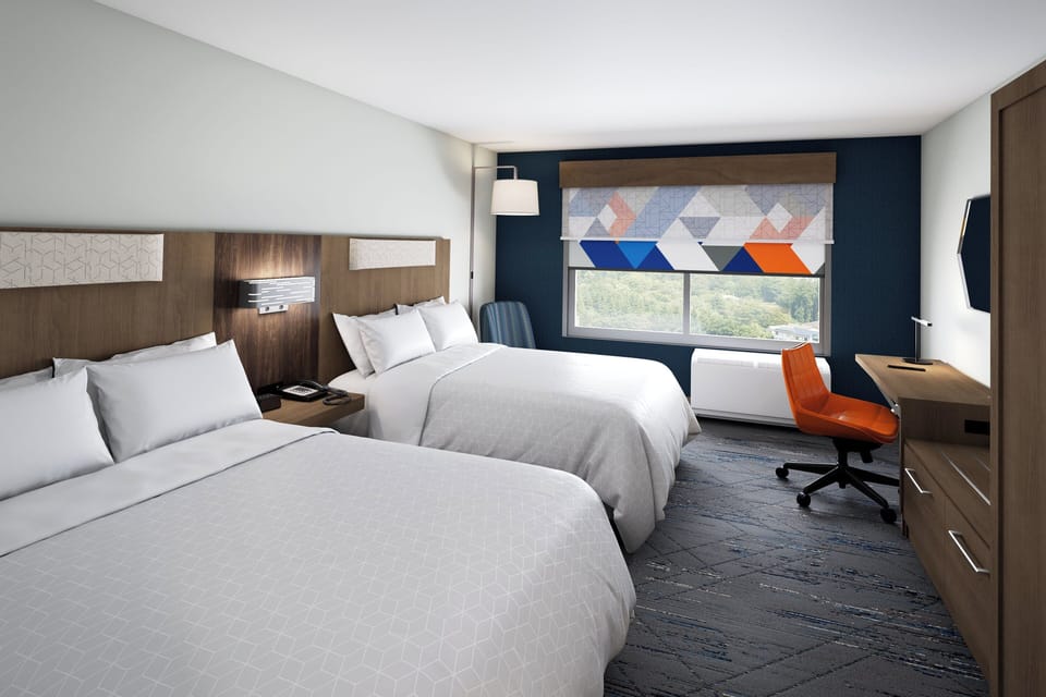 In-room safe, desk, laptop workspace, blackout drapes