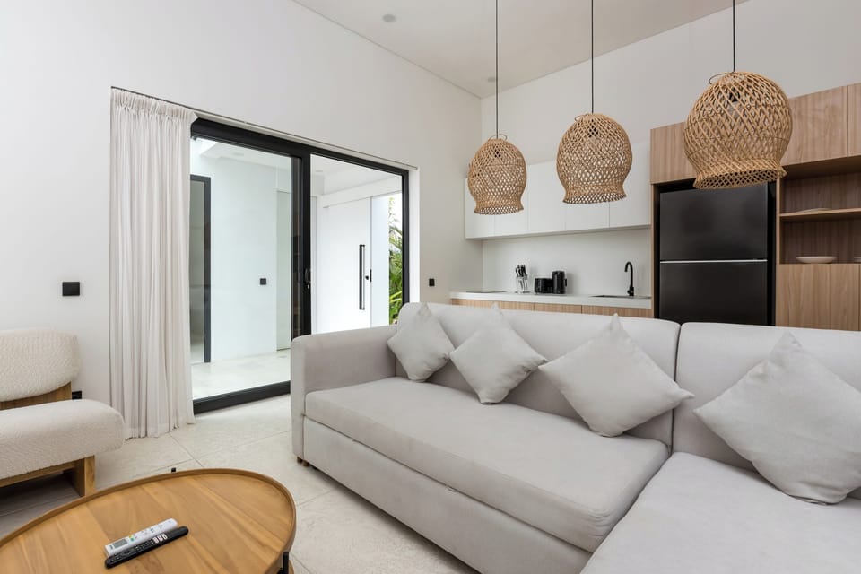 Villa, 1 King Bed with Sofa bed, Private Pool, Pool View | Living room | 29-inch Smart TV with cable channels