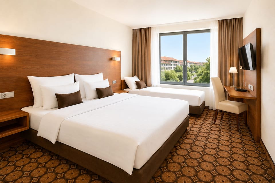 Standard Double Room (with extra bed) | Minibar, in-room safe, desk, laptop workspace