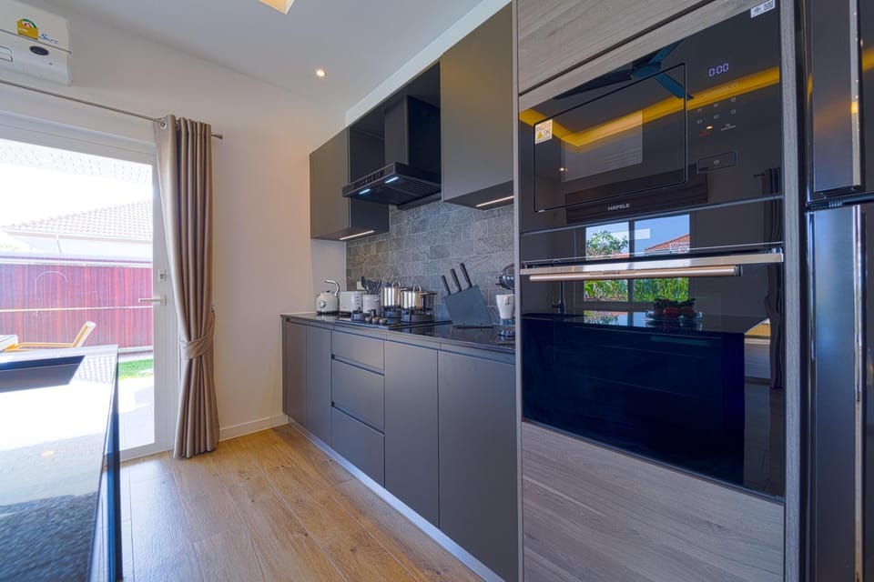 Villa, 3 Bedrooms, Private Pool, Pool View | Private kitchen | Full-size fridge, microwave, oven, stovetop