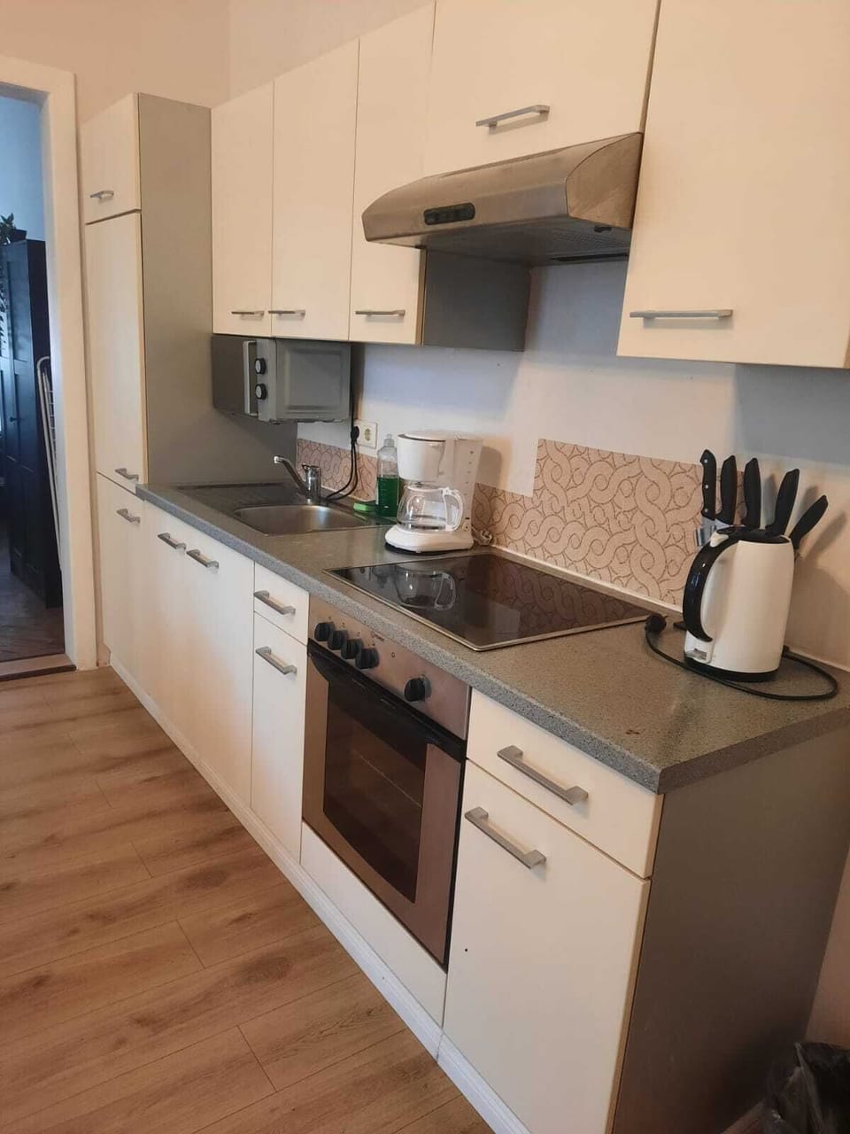 Basic Apartment | Private kitchen | Fridge, microwave, oven, stovetop