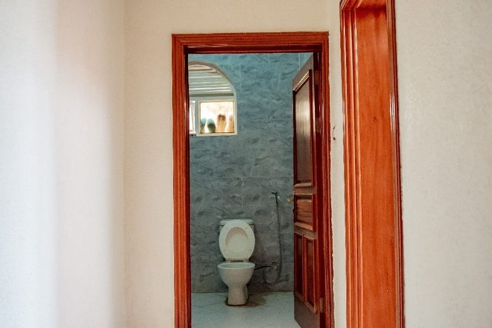 Slippers, towels, soap, toilet paper