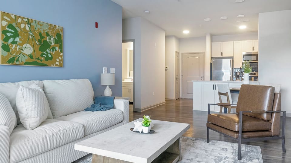 Apartment (1 Bedroom) | Living area | 50-inch Smart TV with digital channels
