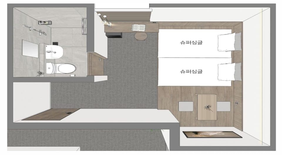 Basic Double or Twin Room, Multiple Beds, Non Smoking, Private Bathroom | Desk, laptop workspace, free WiFi