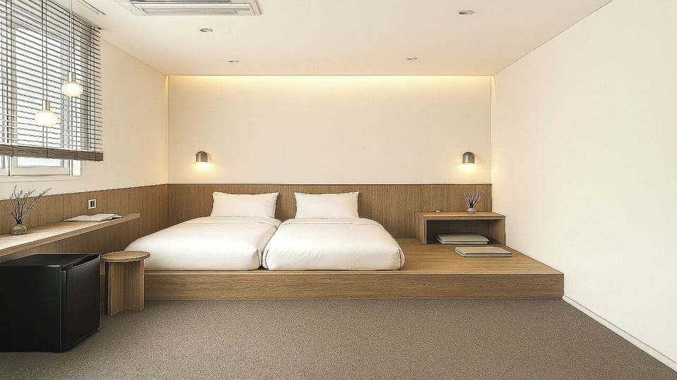 Basic Double or Twin Room, Multiple Beds, Non Smoking, Private Bathroom | Desk, laptop workspace, free WiFi