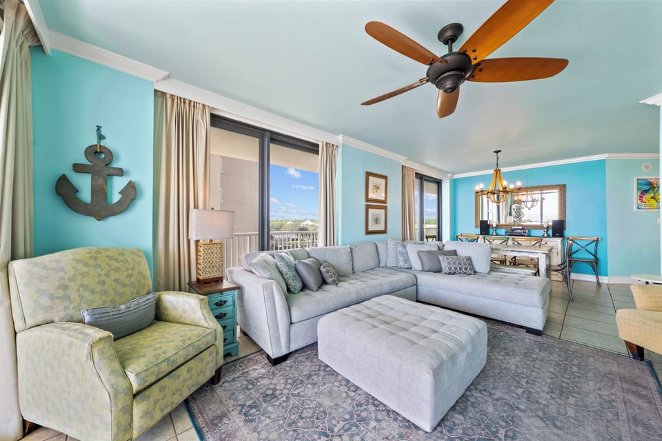 Signature Condo, 3 Bedrooms, Balcony, Beach View | Living room | 32-inch Smart TV with cable channels