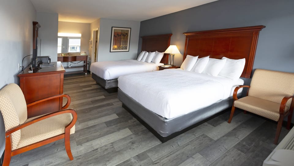 Premium bedding, blackout drapes, soundproofing, iron/ironing board