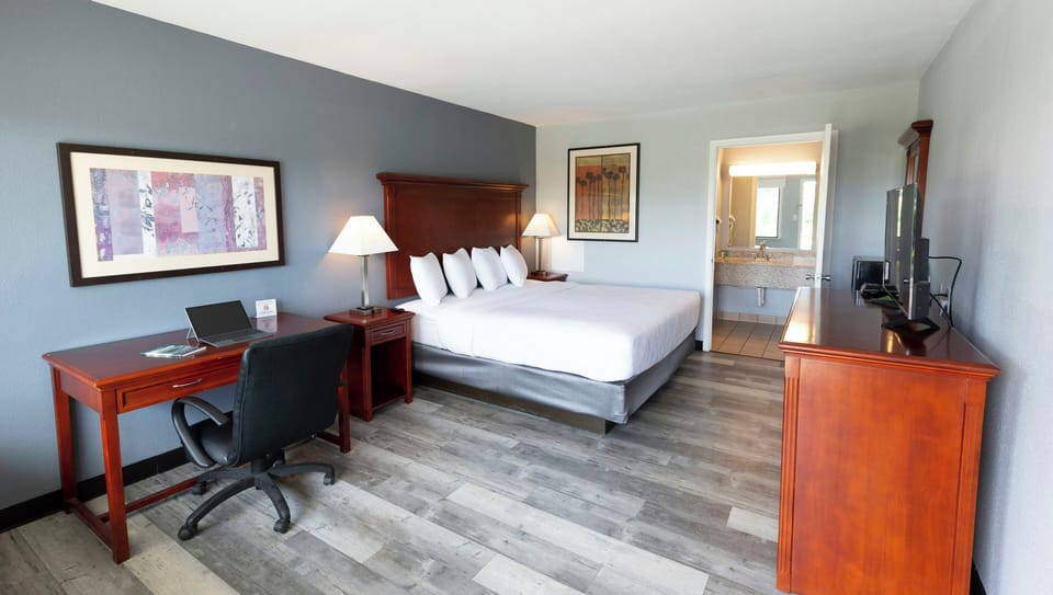 Room, 1 King Bed, Accessible, Non Smoking | Premium bedding, blackout drapes, soundproofing, iron/ironing board