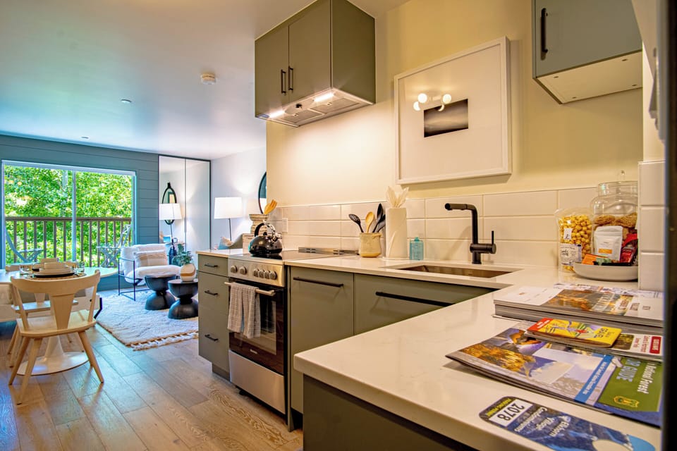 Condo, 1 Queen Bed, Patio, Mountain View (Angani Studio) | Private kitchen | Dining tables