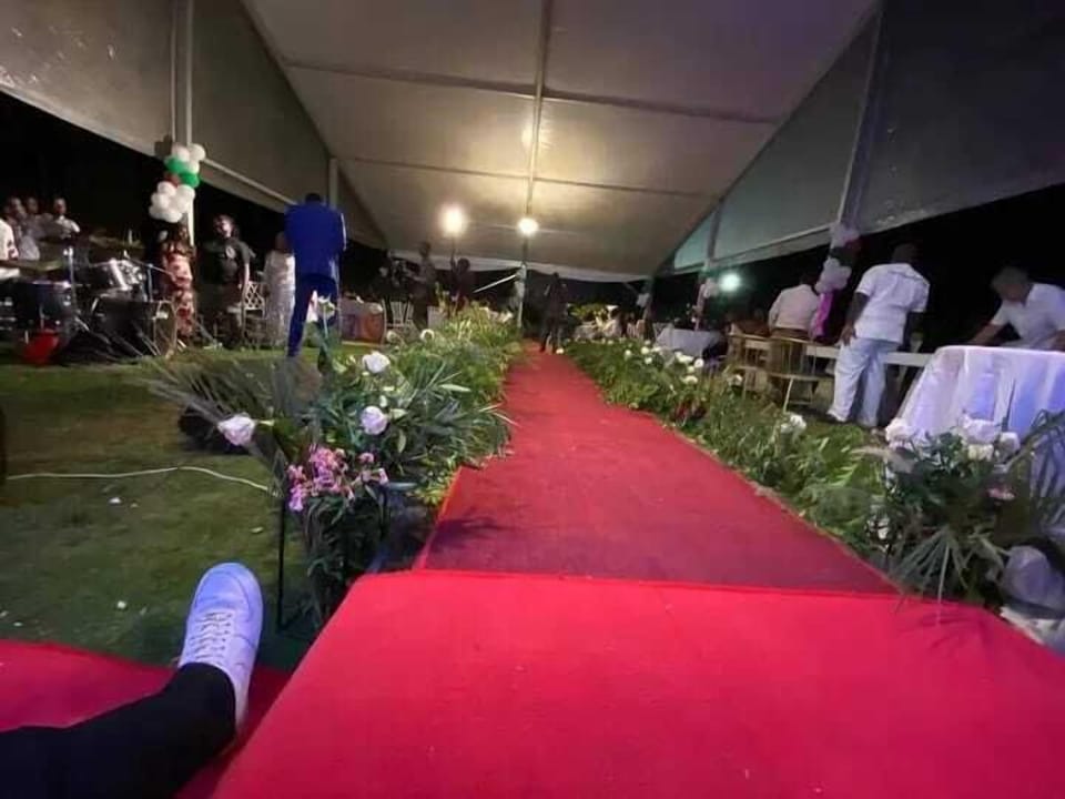 Outdoor banquet area
