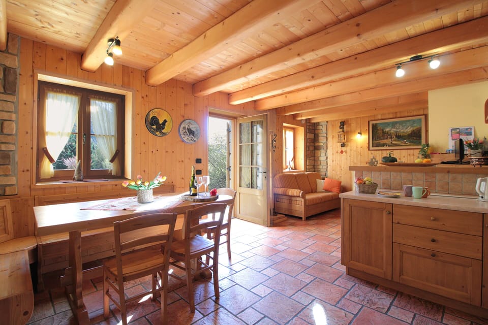 Cabin, Mountain View | Living area | 32-inch flat-screen TV with cable channels