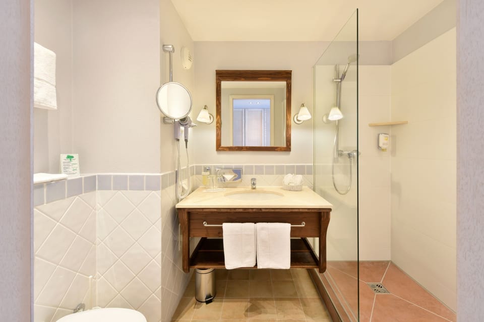 Free toiletries, hair dryer, bathrobes, slippers