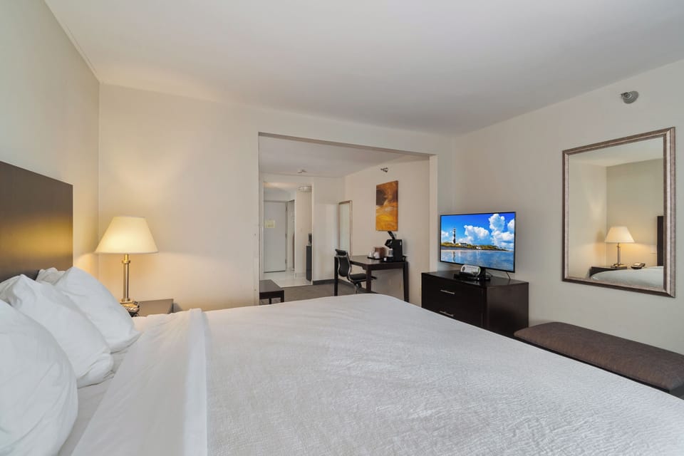 Deluxe Studio Suite, 1 King Bed with Sofa bed | Desk, blackout drapes, iron/ironing board, free WiFi