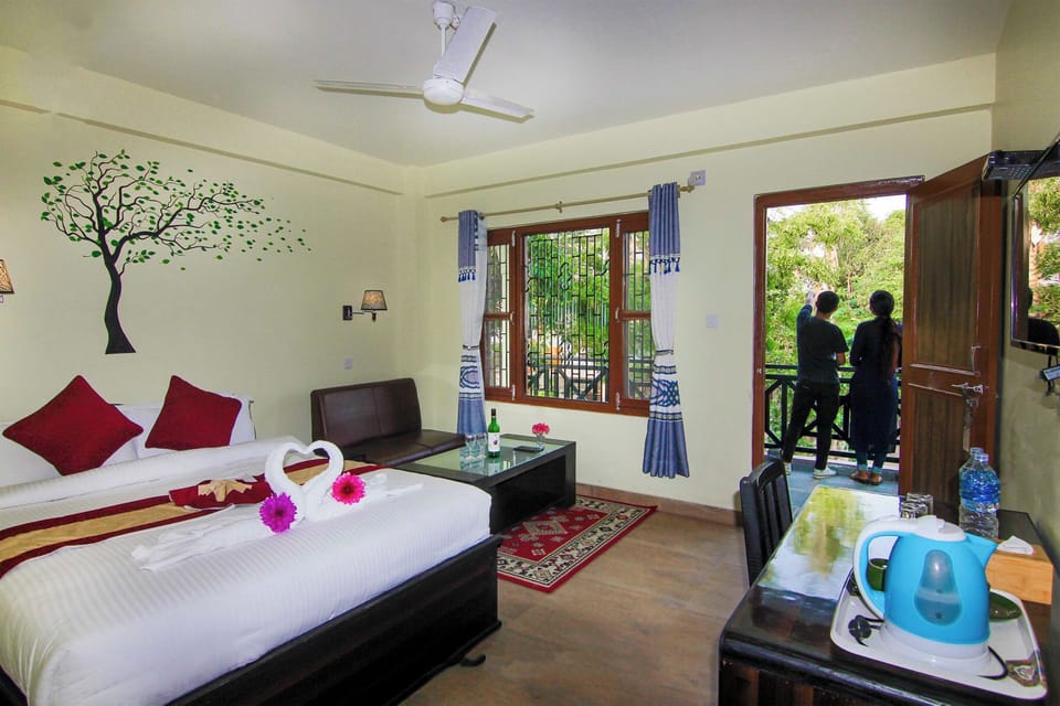 Deluxe Double or Twin Room, Garden View | Desk, laptop workspace, iron/ironing board, free WiFi
